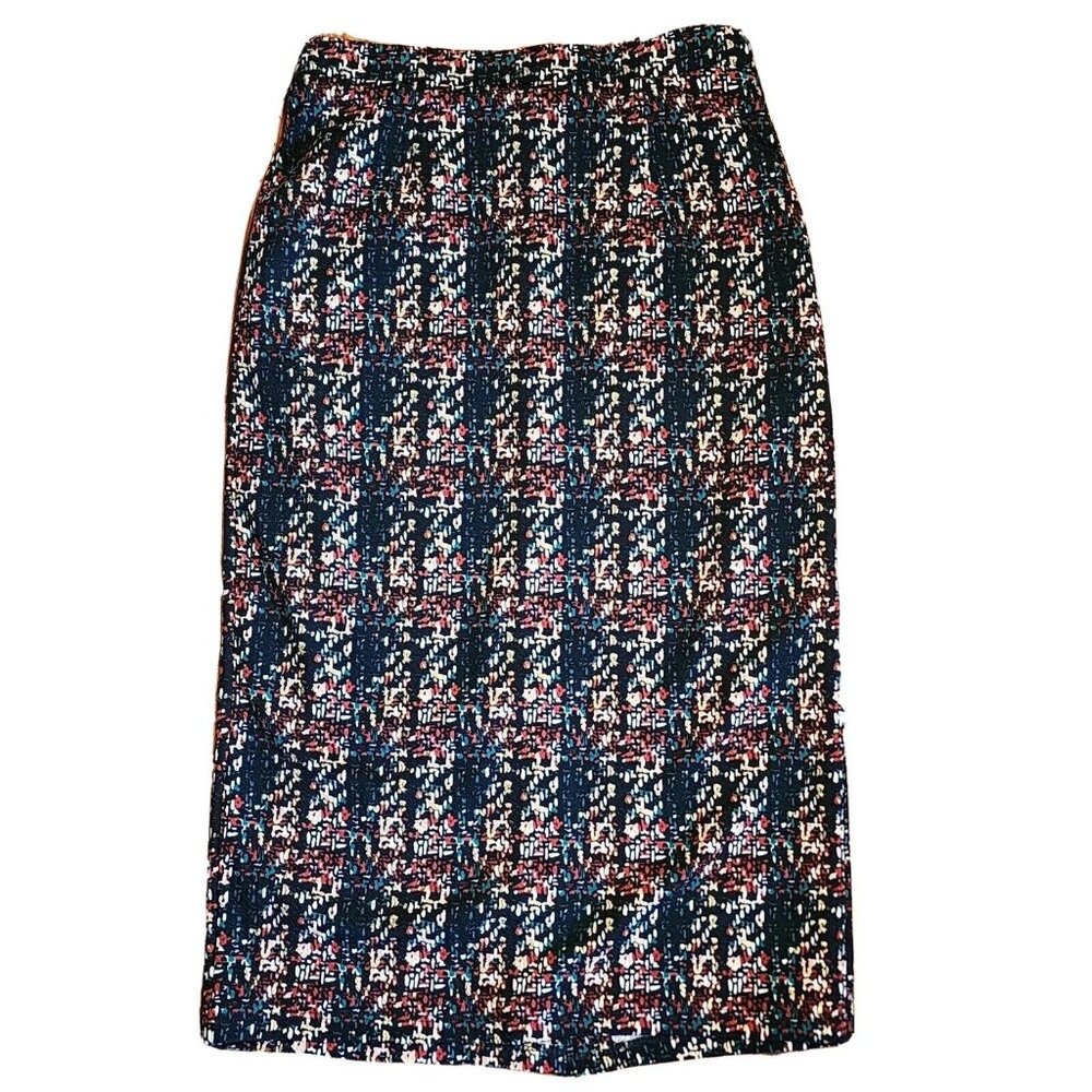 Everleigh Skirt Womens Small Red Green Gold Pull On Pencil Stretch Office Work